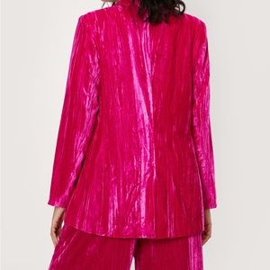 Textured Plus Size Velvet Two Piece Suit